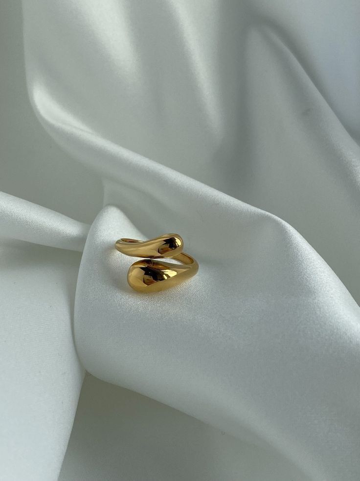 Gold Open Teardrop Ring